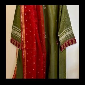 New designer Raw silk fancy Pakistani dress